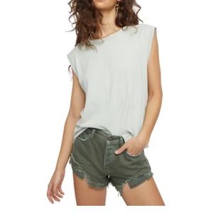 Free people kasee muscle tee light green